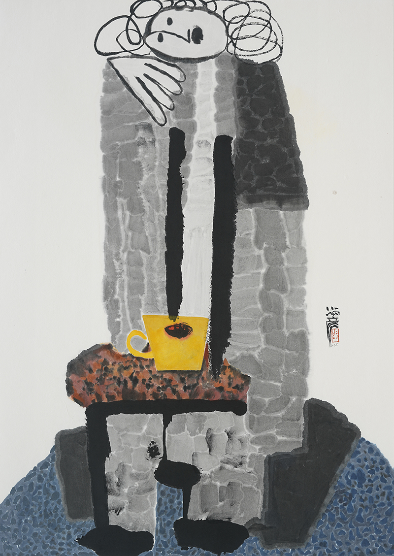 Jang Byeong Eun · Eastbrush · 张炳彥 · figure · ink_and_light_color_on_paper · 841mm_x_594mm · 2025